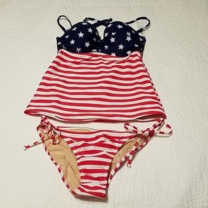 Red, white, & blue tankini